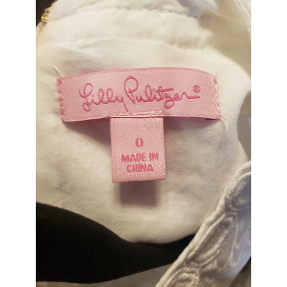 Lilly Pulitzer Shift Dress Resort White Floral Size 0 Mini Embellished - Picture 2 of 15